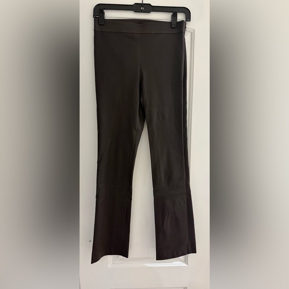 NWOT THEORY brown leather legging pants 4